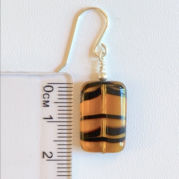 Glass Tortoiseshell Pattern Earrings NEW handmade - Picture 3 of 3